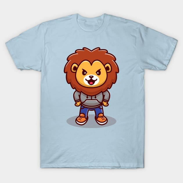 Cute Lion Mascot Cartoon T-Shirt by Catalyst Labs